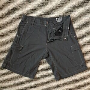 Kuhl Shorts Mens 34 Black Cargo Pocket Snap Lightweight Outdoors Hiking